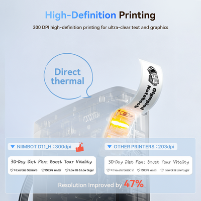 NB525 - NIIMBOT - D11_H - 300DPI - PORTABLE BLUETOOTH LABEL PRINTER INC FREE LABEL ROLL