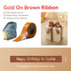 NB861 - Niimbot - N1 - Satin Ribbon Set Package - 14mmx5.1m - Gold On Brown Ribbon