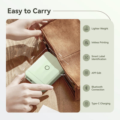 NB524 - NIIMBOT - D110_M - PORTABLE BLUETOOTH LABEL PRINTER INCL FREE LABEL ROLL (12X40MM)