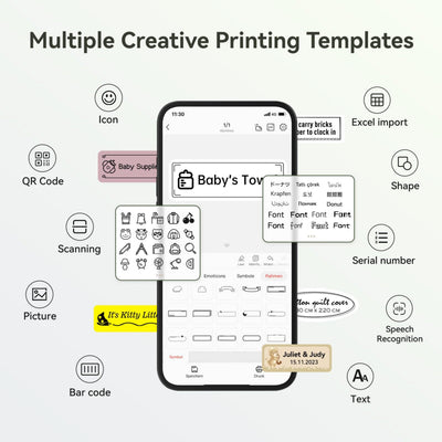NB524 - NIIMBOT - D110_M - PORTABLE BLUETOOTH LABEL PRINTER INCL FREE LABEL ROLL (12X40MM)