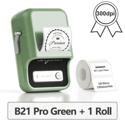 NB607 - NIIMBOT - B21_PRO - 300DPI - PORTABLE THERMAL LABEL BLUETOOTH PRINTER INCL FREE LABEL ROLL (50X30MM)