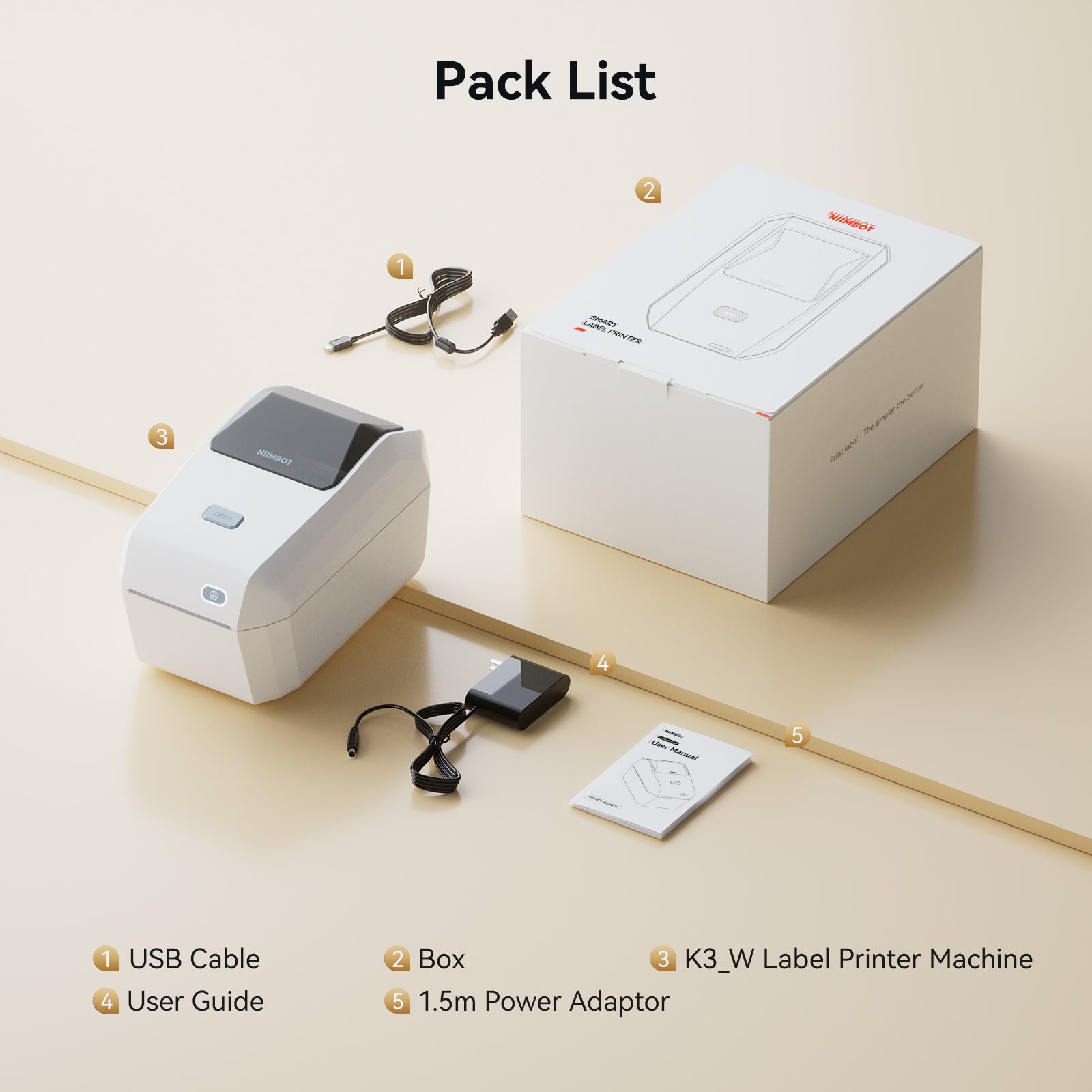NB606 - NIIMBOT - K3_W - THERMAL BUSINESS BLUETOOTH & WIFI LABEL PRINTER - INCL 50X30MM LABEL ROLL WITH 900 LABELS