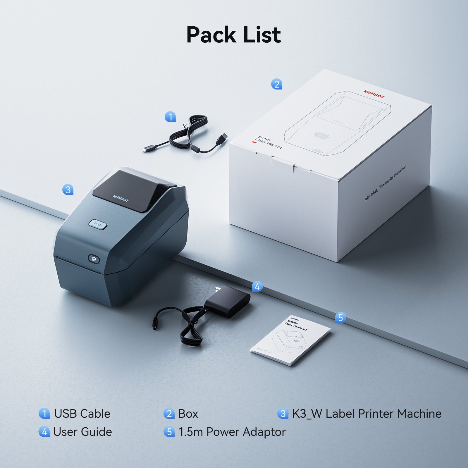 NB606 - NIIMBOT - K3_W - THERMAL BUSINESS BLUETOOTH & WIFI LABEL PRINTER - INCL 50X30MM LABEL ROLL WITH 900 LABELS