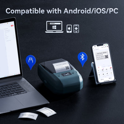 NB589 - NIIMBOT - M2_H - 300DPI THERMAL TRANSFER BLUETOOTH LABEL PRINTER - INCL BLACK RIBBON CARTRIDGE & WHITE 50X30MM LABEL