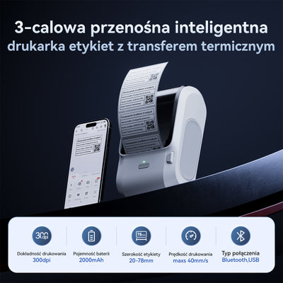 NB610 - NIIMBOT - M3 - PORTABLE BLUETOOTH THERMAL TRANSFER LABEL PRINTER - INCL FREE LABEL ROLL