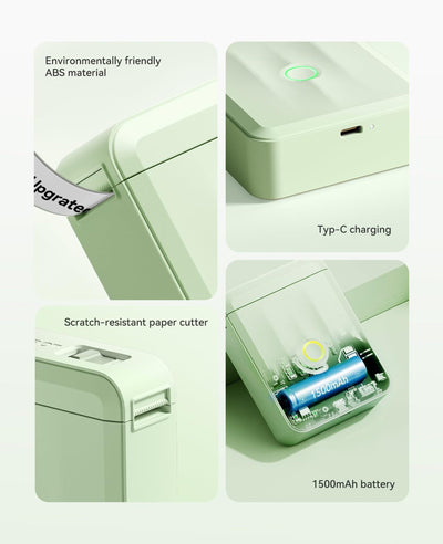 NB524 - NIIMBOT - D110_M - PORTABLE BLUETOOTH LABEL PRINTER INCL FREE LABEL ROLL (12X40MM)