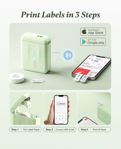 I-NIIMBOT - D110_M - PORTABLE BLUETOOTH LABEL PRINTER KUHLANGANISA NE-LABEL ROLL YAMAHHALA (12*40MM - WHITE)