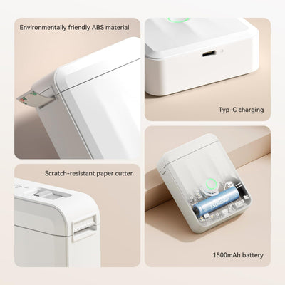 NB524 - NIIMBOT - D110_M - PORTABLE BLUETOOTH LABEL PRINTER INCL FREE LABEL ROLL (12X40MM)