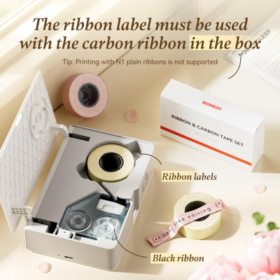 NB624 - NIIMBOT - N1 - BLUETOOTH SATIN RIBBON & LABEL PRINTER KIT INCL BOTH SETS - PINK