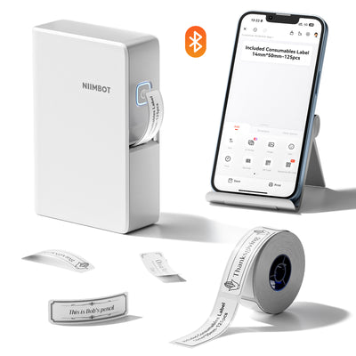 NB623 - NIIMBOT - N1 - BLUETOOTH THERMAL TRANSFER LABEL PRINTER INCL FREE WHITE LABEL & BLACK CARTRIDGE (14X50MM) - IRON ON LABEL MUST BE PURCHASED ADDITIONALLY