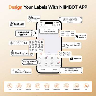 NB806-IRONKIT - NIIMBOT - N1 IRON ON LABEL KIT - BLUETOOTH THERMAL TRANSFER LABEL PRINTER INCL FREE STANDARD WHITE LABEL & BLACK CARTRIDGE (14X50MM) & WHITE IRON ON LABEL (14X40MM)