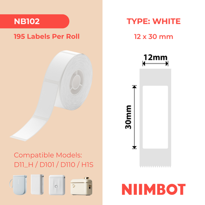 NB102 - NIIMBOT - D11 / D101 / D110 - 12*30MM - 210 AMALEBO NGOKUQHUBEKA NGAMUNYE - OKUMHLOPHE