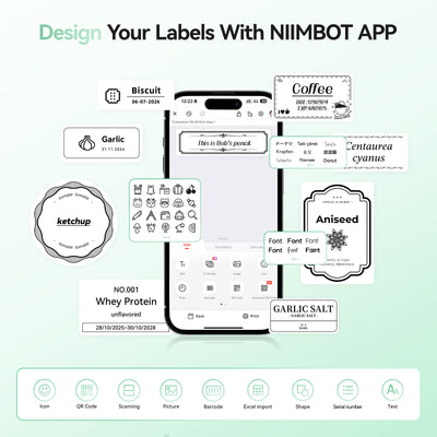 NB109 - NIIMBOT - B21S - PORTABLE THERMAL LABEL BLUETOOTH PRINTER INCL FREE LABEL (50X30MM)