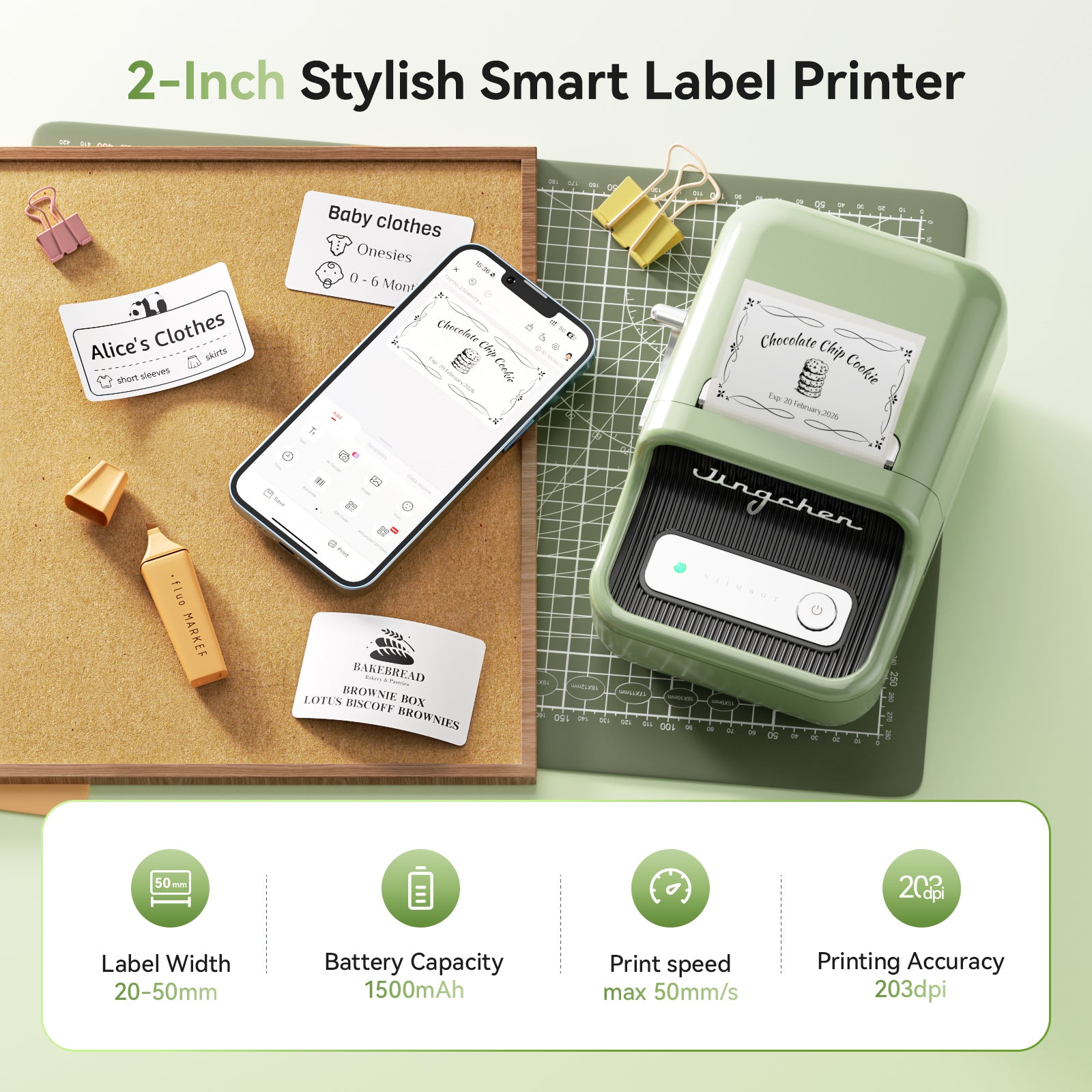 NB109 - NIIMBOT - B21S - PORTABLE THERMAL LABEL BLUETOOTH PRINTER INCL FREE LABEL (50X30MM)