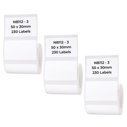 NB112 - NIIMBOT - B1 / B21 / B3S - T50*30MM - 230 LABELS PER ROLL - WHITE