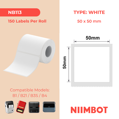 I-NB113 - NIIMBOT - B1 / B21 / B3S - 50*50MM - 150 AMALEBULA NGOKUQONGA NGAWO - OKUMHLOPHE 