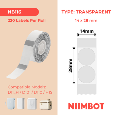I-NB116 - NIIMBOT - D11 / D101 / D110 - 14*28MM - 220 AMALEBO NGOKUQONGA NGAMUNYE - UMULUNGU - OKUBONILE