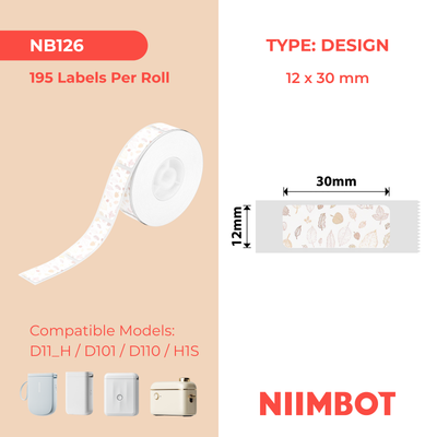 NIIMBOT - D Range - 12x30mm - Maple Leaf - 195 Labels