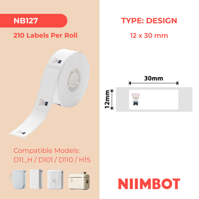 NIIMBOT - D Range - 12x30mm - Baby Bear - 210 Labels