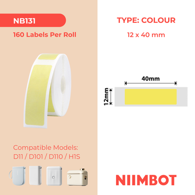I-NB131 - NIIMBOT - D11 / D101 / D110 - 12*40MM - 160 AMALEBELE OKUTHETHAYO - OKUDAYISIWE OKUTHUTHUSI OKUMNYAMA
