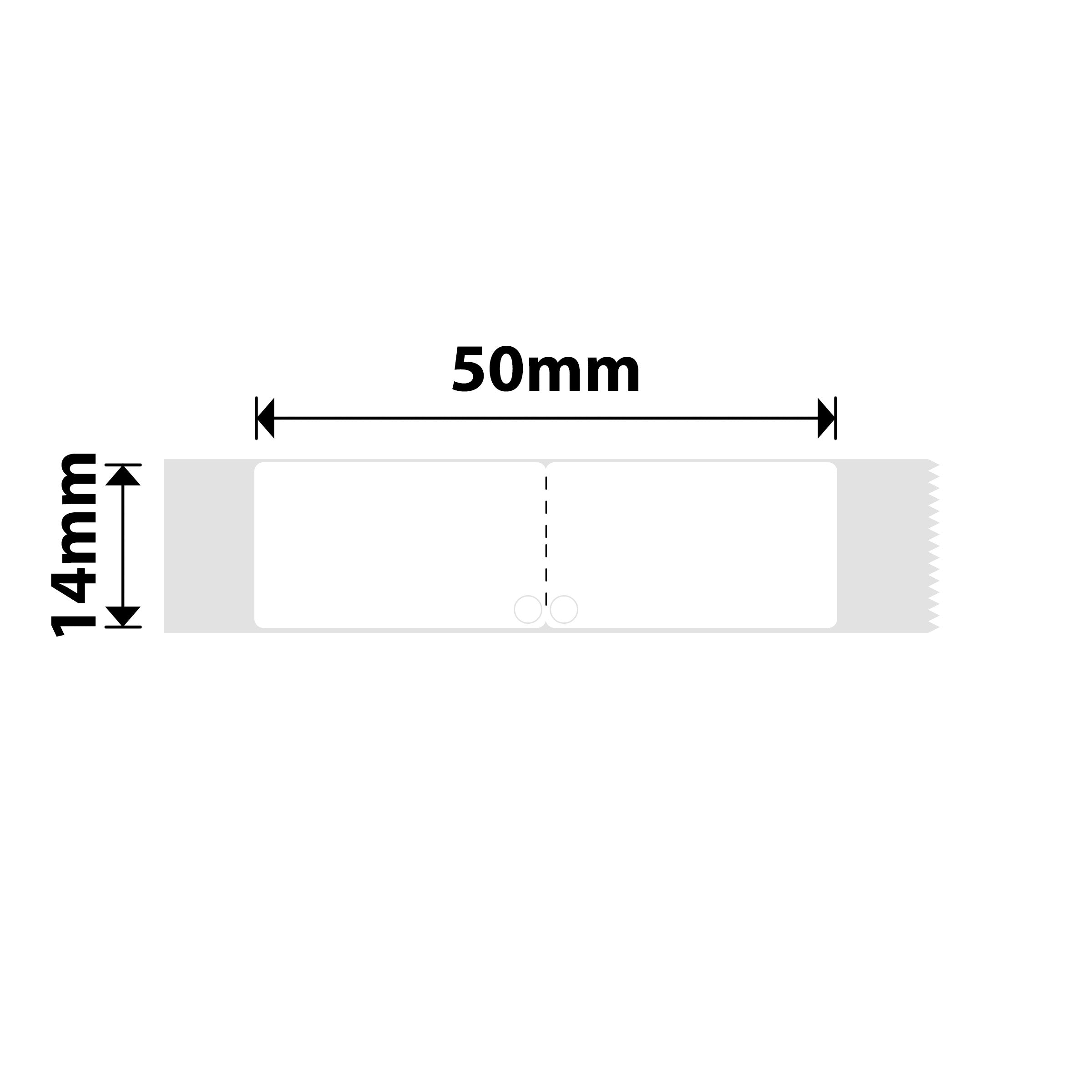 NB133 - NIIMBOT - D11 / D101 / D110 - 14*50MM VOU - 130 ETIKETTE PER ROL - WIT JUWELE-ETIKET