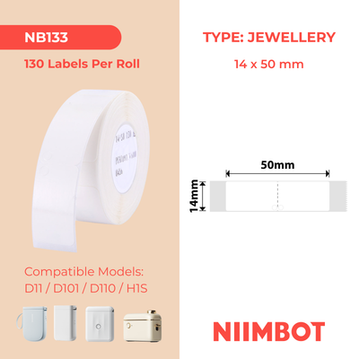 NB133 - NIIMBOT - D11 / D101 / D110 - 14*50MM FOLD - 130 ILEBULA NGOKUQONGA NGAWO - I-TAG YOBUCHWEPHESHE