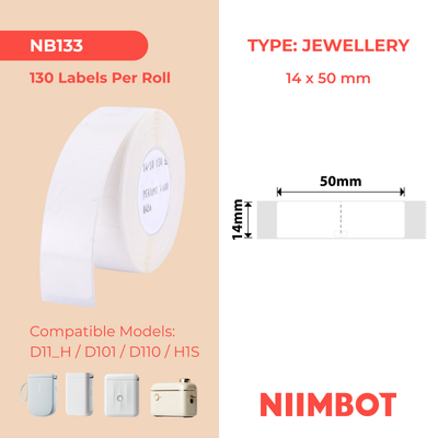 NB133 - NIIMBOT - D11 / D101 / D110 - 14*50MM FOLD - 130 ILEBULA NGOKUQONGA NGAWO - I-TAG YOBUCHWEPHESHE