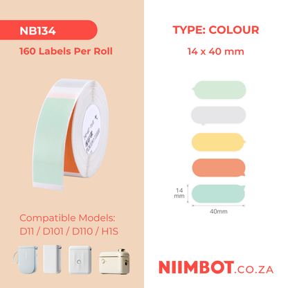 NB134 - NIIMBOT - D11 / D101 / D110 - 14*40MM - 160 LABELS PER ROLL - BUBBLE A DESIGN