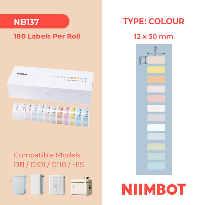 I-NB137 - NIIMBOT - D11 / D101 / D110 - 12X30MM - I-SPRING EDITION - 180 LABELS NGEROLI NGAYINYE - 12 X ROLLS