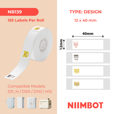 NB139 - NIIMBOT - D11 / D101 / D110 - RP12*40 - 160 AMALEBO NGOKUQHUBEKA NGAMUNYE - UKUDANIWA KWE-ZOO