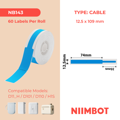 NB143 - NIIMBOT - D11 / D101 / D110 - RXL 12.5*109MM - 65 AMALEBO NGEROLI NGALINYE- IKHEBHA ELIBLUE