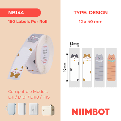 NB144 - NIIMBOT - D11 / D101 / D110 - RP12*40 - 160 ETIKETTE PER ROL - KATONTWERP