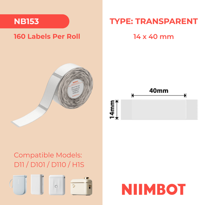 I-NB153 - NIIMBOT - D11 / D101 / D110 - 14X40MM - 160 AMALEBO NGEROLI NGALINYE - ANGABONAKALI