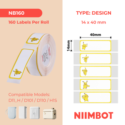 NIIMBOT - D Range - 14x40mm - Pikachu C - 160 Labels