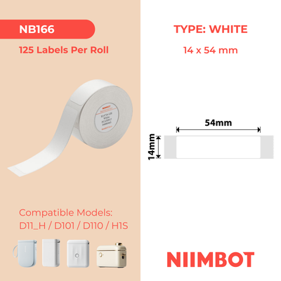 I-NB166 - NIIMBOT - D11 / D101 / D110 - 14*54MM - 120 AMALEBO NGOKUQONGA NGAWO - OKUMHLOPHE