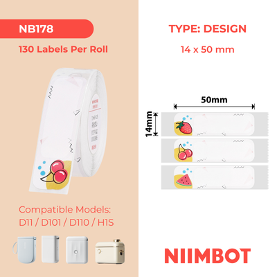 NB178 - NIIMBOT - D11 / D101 / D110 / H1S - 14X50MM - 130 SWEETFRUIT LABELS