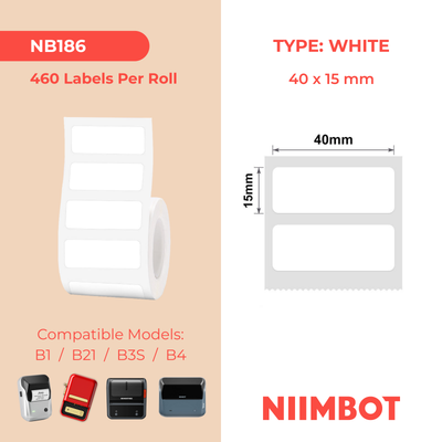 I-NB186 - NIIMBOT - B1 / B21 / B3S - T40*15MM/2R - 460 AMALEBO NGOKUQONGA NGAMUNYE - OKUMHLOPHE 