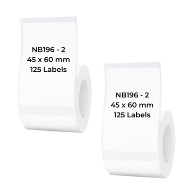 NB196 - NIIMBOT - B1 / B21 / B3S / B4 - 45X60MM - 125 WHITE LABELS