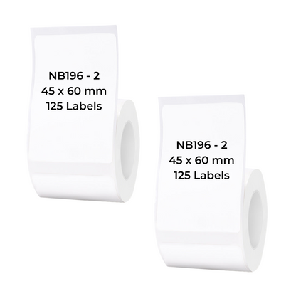 NB196 - NIIMBOT - B1 / B21 / B3S - 45*60MM - 125 LABELS PER ROLL - WHITE