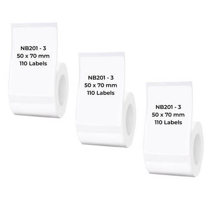 NB201 - NIIMBOT - B1 / B21 / B3S - T50*70MM - 110 LABELS PER ROLL - WHITE