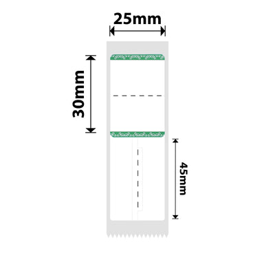 NB208 - NIIMBOT - B1 / B21 / B3S / B4 - 25X75MM - 100 GREEN BORDER RING JEWELLERY LABELS