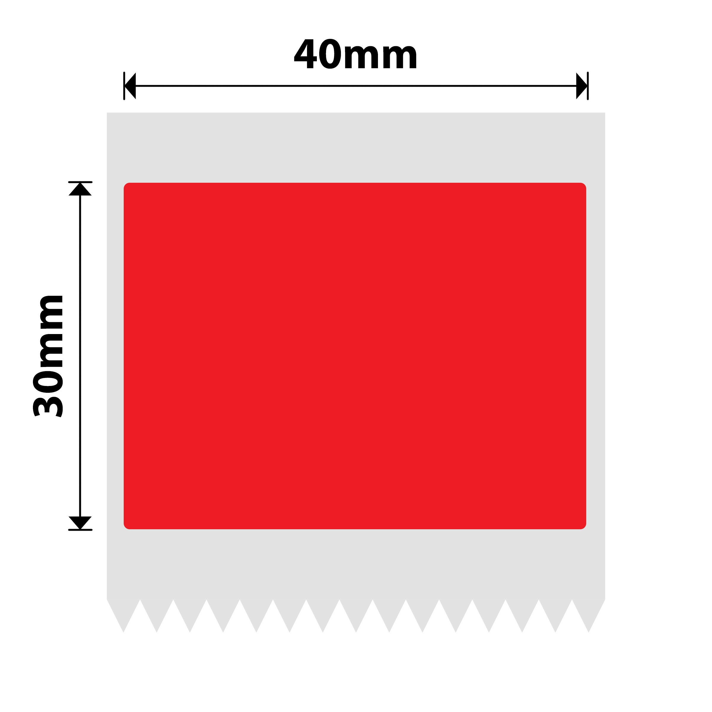 NB221 - NIIMBOT - B1 / B21 / B3S - T40*30MM - 230 LABELS PER ROLL - SOLID - RED