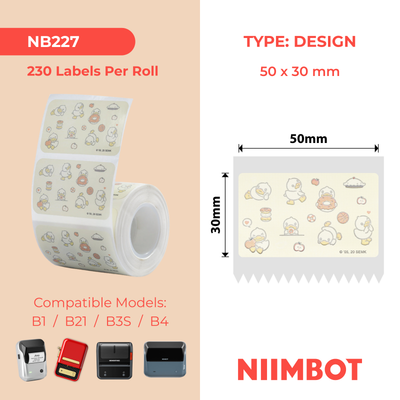 NB227 - NIIMBOT - B1 / B21 / B3S - 50*30MM - 230 AMALEBO OKUSHISA OKUKHANYA OKUTHUTHUMILE - UKWENZIWA KWEDADA 
