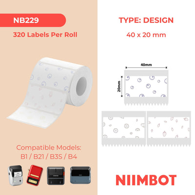 NB229 - NIIMBOT - B1 / B21 / B3S - T40*20MM - 320 AMALEBHU NGOKUQONGQWA NGAMUNYE - UKWENZIWA KOMTHUNZI WESITHELO 