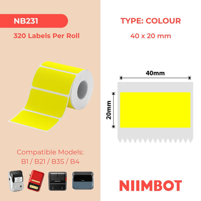 NB231 - NIIMBOT - B1 / B21 / B3S - 40*20MM - 320 AMALEBO OKUTHETHA OMTHULU 