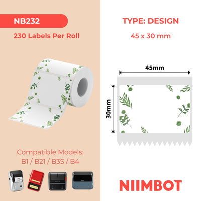 NIIMBOT - B Range - 45x30mm - Plant - 230 Labels
