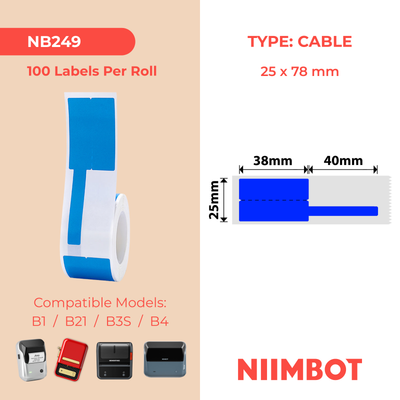 NIIMBOT - B Range - 25x78mm - Blue Cable - 100 Labels