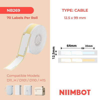 NB269 - NIIMBOT - D11 / D101 / D110 - R12.5*99 - 70 ETIKETTE PER ROL - LUCKY YOU DESIGN