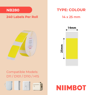 NB280 - NIIMBOT - D11 / D101 / D110 - R14*25 - 240 IMIBHALO NGOKUGQIBELA NGAMUNYE - UKWENZIWA OKUTHULU