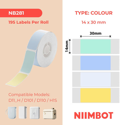 NIIMBOT - D Range - 14x30mm - Cornfield Mixed Colours - 195 Labels